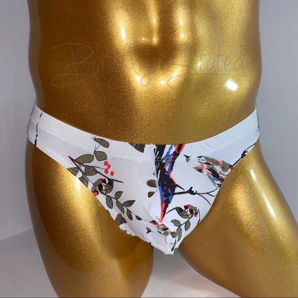Bird Printed Ice Silk Briefs - Picture 5 of 6